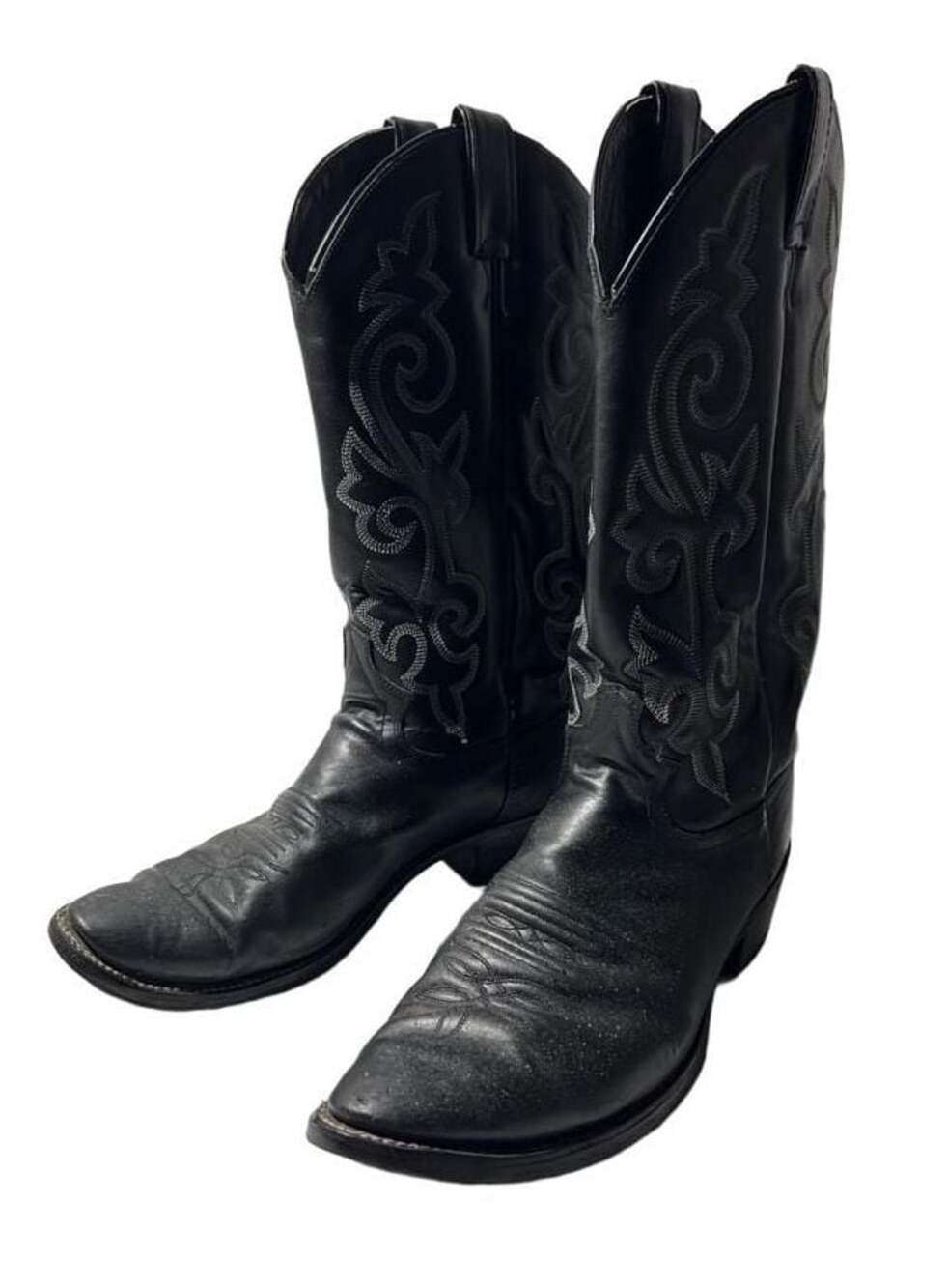 Vintage 1970s Justin Buck Black Combi Western Cowboy Boots Men’s 9-9.5US